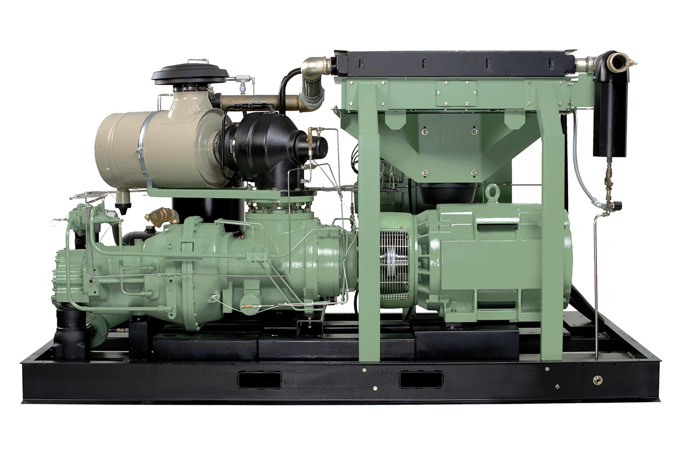 Inside of a Sullair LS90 single-stage rotary screw compressor